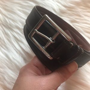 Coach leather belt, 42” long, brass hardware